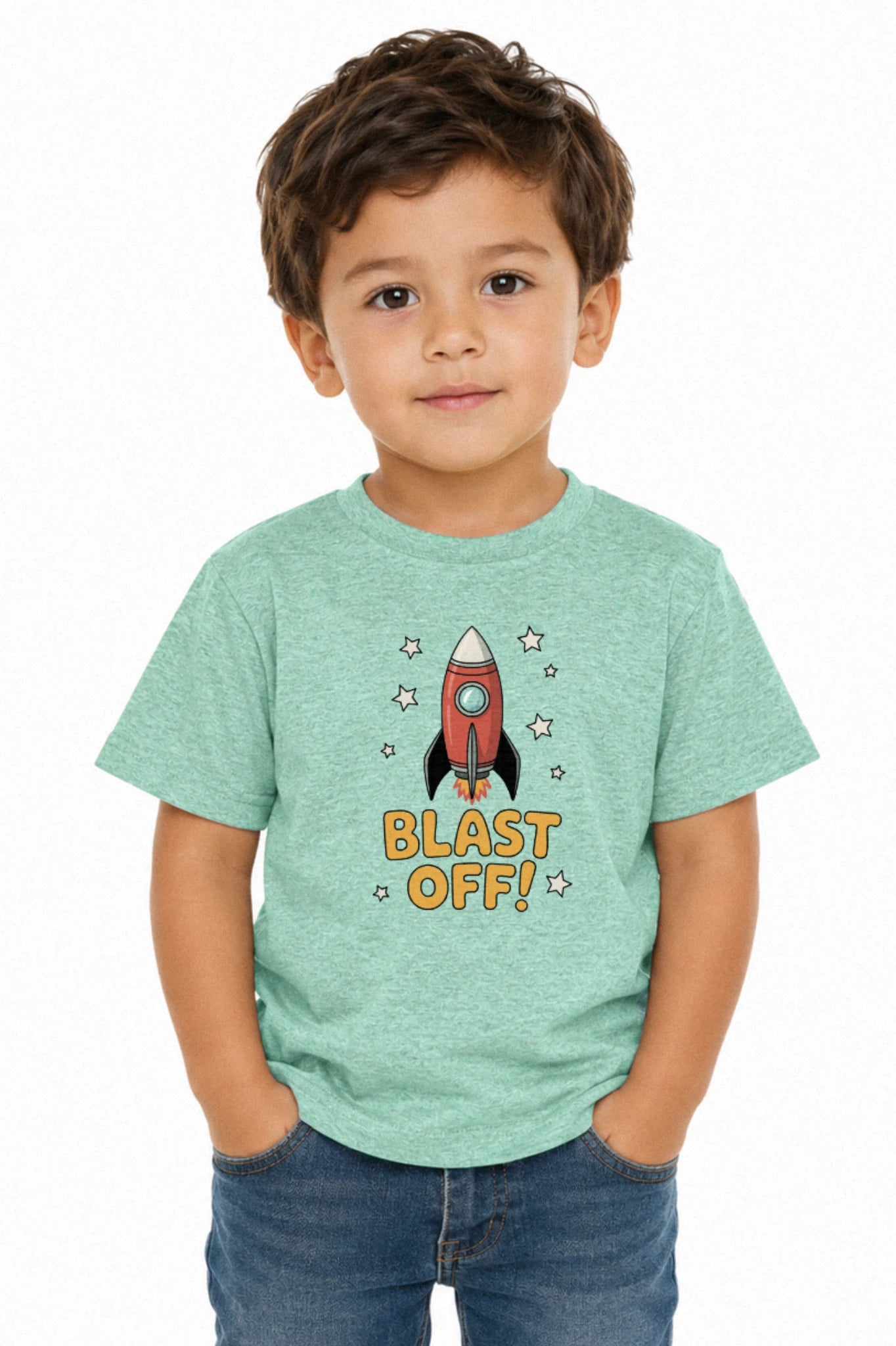 "Blast Off!" Kids' Rocket T-Shirt – 100% Cotton, OEKO-TEX® Certified